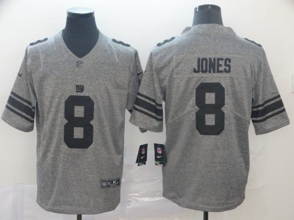 New York Giants #8 Daniel Jones Grey Limited Stitched Jersey