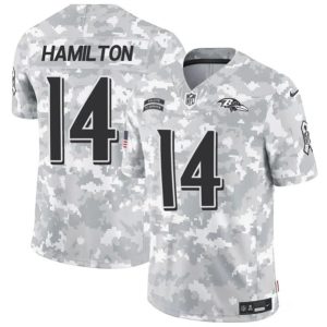 Baltimore Ravens #14 Kyle Hamilton 2024 F.U.S.E. Arctic Camo Salute To Service Limited Stitched Jersey
