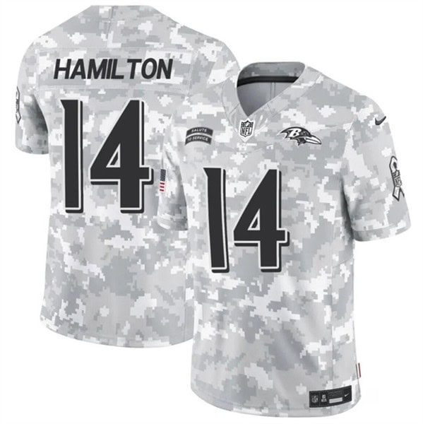 Baltimore Ravens #14 Kyle Hamilton 2024 F.U.S.E. Arctic Camo Salute To Service Limited Stitched Jersey