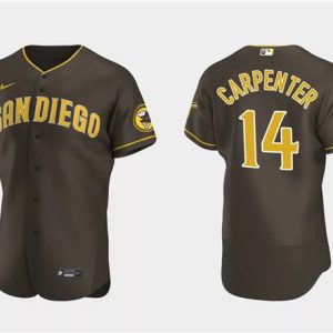San Diego Padres #14 Matt Carpenter Brown Flex Base Stitched Jersey