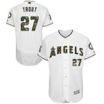 Angels Of Anaheim #27 Mike Trout White Flexbase Authentic Collection 2016 Memorial Day Stitched Jersey
