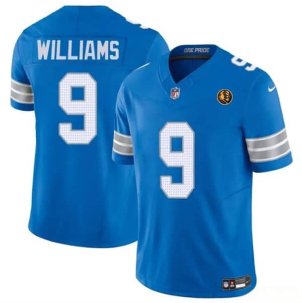Detroit Lions #9 Jameson Williams Blue 2024 F.U.S.E. With John Madden PatchVapor Limited Stitched Jersey