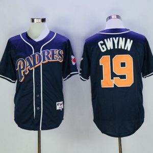 Padres #19 Tony Gwynn Navy Blue 1998 Turn Back The Clock Stitched Jersey