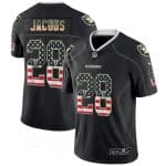Raiders #28 Josh Jacobs Black USA Flag Fashion Fashion Color Rush Jersey