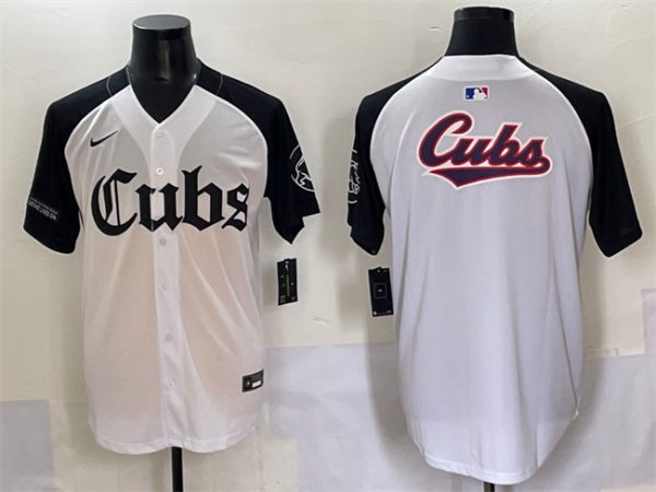 Chicago Cubs Team Big Logo White Black 'Gothic North Side Edition' Vapor Premier Limited Stitched Jersey