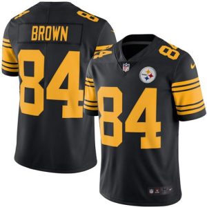 Steelers #84 Antonio Brown Black Stitched Limited Rush Nike Jersey