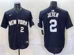 New York Yankees #2 Derek Jeter Black Limited Stitched Jersey