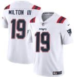 New England Patriots #19 Joe Milton III White 2024 Vapor Limited Stitched Jersey