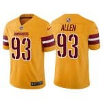 Washington Commanders #93 Jonathan Allen Gold Vapor Untouchable Stitched Football Jersey