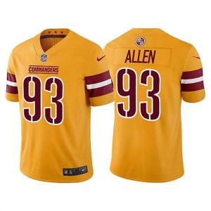 Washington Commanders #93 Jonathan Allen Gold Vapor Untouchable Stitched Football Jersey