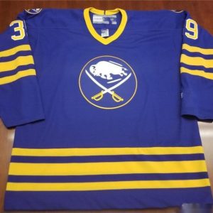 Buffalo Sabres Custom Blue CCM Throwback Stitched Jersey(Short Sleeves)
