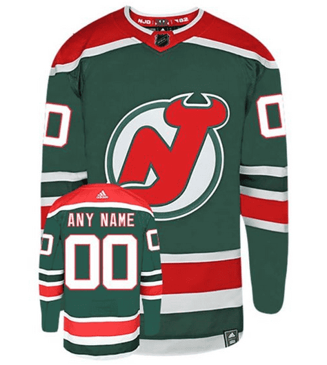 New Jersey Devils Green Personalized Reverse Retro Authentic Stitched NHL Jersey