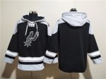 San Antonio Spurs Blank Black Ageless Must-Have Lace-Up Pullover Hoodie