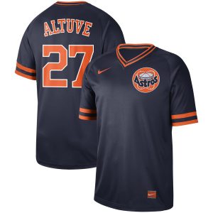 Houston Astros #27 Jose Altuve "Tuve" Navy Cooperstown Collection Legend Stitched Jersey