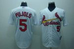 Cardinals #5 Albert Pujols Stitched White Jersey