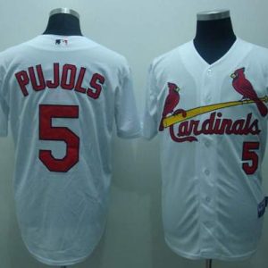 Cardinals #5 Albert Pujols Stitched White Jersey