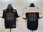 Philadelphia Eagles #26 Saquon Barkley Black Gold 2024 New F.U.S.E. With 3-Star C Patch Stitched Jersey