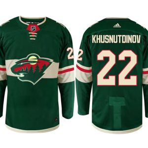 Minnesota Wild #22 Marat Khusnutdinov Green Stitched Jersey