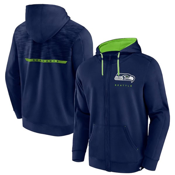 Seattle Seahawks Navy Defender Evo Full-Zip Hoodie