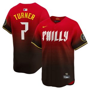 Philadelphia Phillies #7 Trea Turner Red 2024 City Connect Limited Stitched Jersey