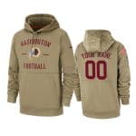 Washington Redskins Customized Tan 2019 Salute To Service Sideline Therma Pullover Hoodie