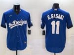 Los Angeles Dodgers #11 Roki Sasaki Royal City Connect Cool Base Stitched Jersey