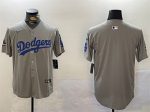 Los Angeles Dodgers Blank Gray 2024 World Series Champions With Fernando Memorial Patch Limited Stitched Jersey
