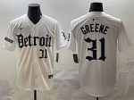 Detroit Tigers #31 Riley Greene White 'Motor Gothic Edition' Vapor Premier Limited Stitched Jersey