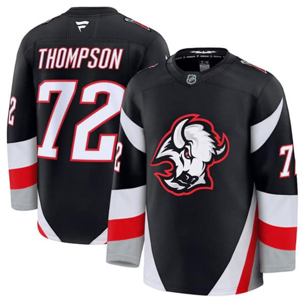 Buffalo Sabres #72 Tage Thompson Black 2024-25 Alternate Stitched Jersey