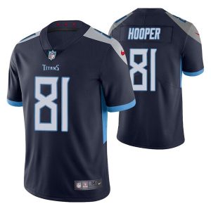 Tennessee Titans #81 Austin Hooper Navy Vapor Untouchable Stitched Jersey