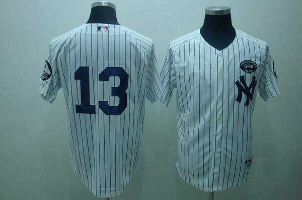 Yankees #13 Alex Rodriguez White GMS The Boss Stitched Jersey