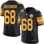 Steelers #68 L.C. Greenwood Black Stitched Limited Rush Nike Jersey