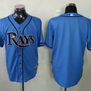 Rays Blank Light Blue Cool Base Stitched Jersey