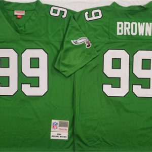 Philadelphia Eagles #99 Jerome Brown Kelly Green Throwback Football Stitched Jersey