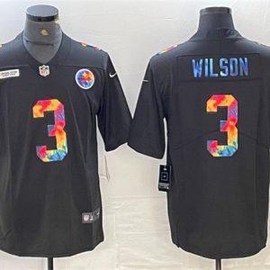 Pittsburgh Steelers #3 Russell Wilson Black Crucial Catch Limited Stitched Jersey
