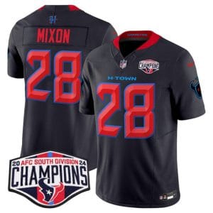 Houston Texans #28 Joe Mixon Navy 2nd Alternate F.U.S.E. 2024 AFC South Division Champions Vapor Limited Stitched Jersey