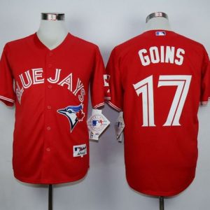Blue Jays #17 Ryan Goins Red Canada Day Stitched Jersey