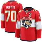Florida Panthers #70 Jesper Boqvist Red Home 2025 Stanley Cup Champions Patch Stitched Jersey