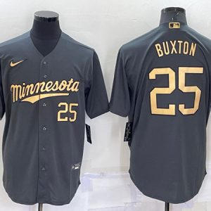 Minnesota Twins #25 Byron Buxton Charcoal 2022 All-Star Cool Base Stitched Baseball Jersey