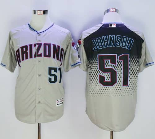Diamondbacks #51 Randy Johnson Gray Capri New Cool Base Stitched Jersey