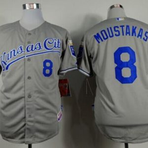 Royals #8 Mike Moustakas Grey Cool Base Stitched Jersey