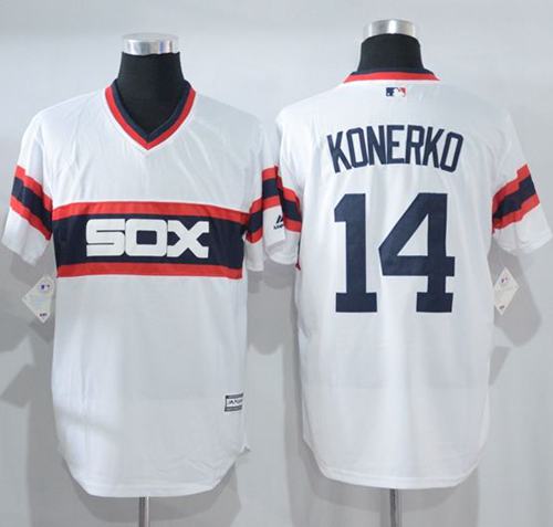 White Sox #14 Paul Konerko White New Cool Base Alternate Home Stitched Jersey