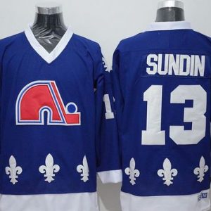 Nordiques #13 Mats Sundin Blue CCM Throwback Stitched Jersey