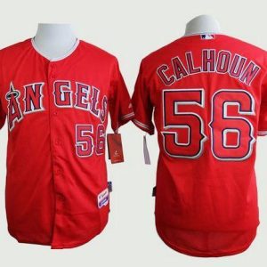 Angels Of Anaheim #56 Kole Calhoun Red Cool Base Stitched Jersey