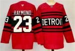 Detroit Red Wings #23 Lucas Raymond Red 2024-25 Reverse Retro Stitched Jersey