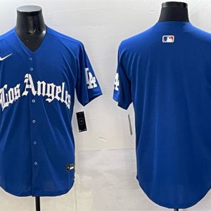 Los Angeles Dodgers Blank Blue 2025 LA Gothic Style With Fernando Patch Vapor Premier Limited Stitched Jersey