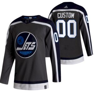 Winnipeg Jets Custom Name Number Size 2021 Grey Reverse Retro Stitched NHL Jersey