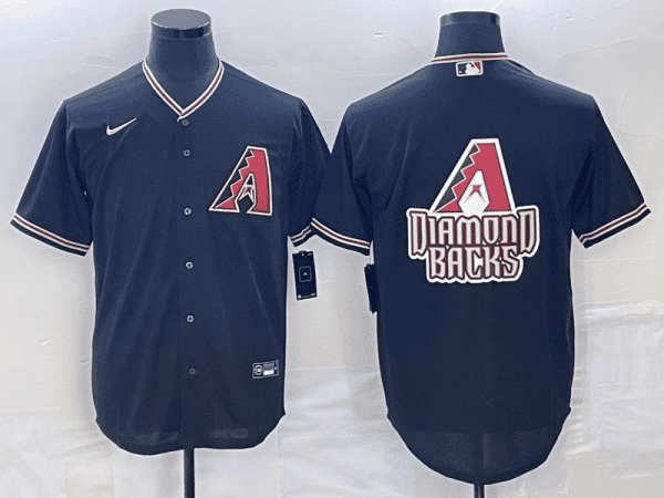 Arizona Diamondbacks Black Team Big Logo Cool Base Stitched Jersey