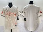 Atlanta Braves Blank Cream 2024 Atliens Peach With Outkast Patch Vapor Limited Stitched Jersey