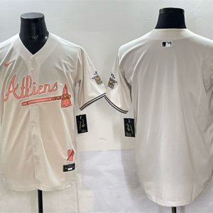 Atlanta Braves Blank Cream 2024 Atliens Peach With Outkast Patch Vapor Limited Stitched Jersey